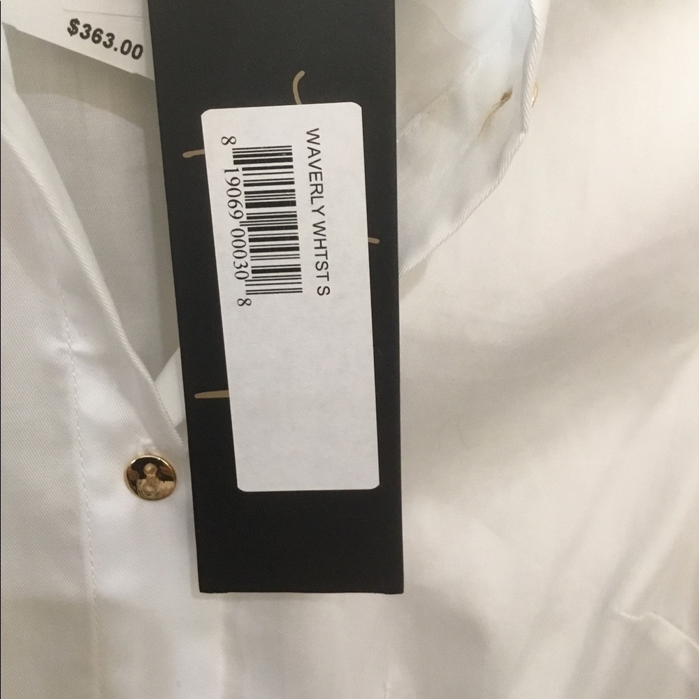 Petersyn NWT White Cotton Waverly Blouse with Gold Buttons - S - Picture 7 of 8